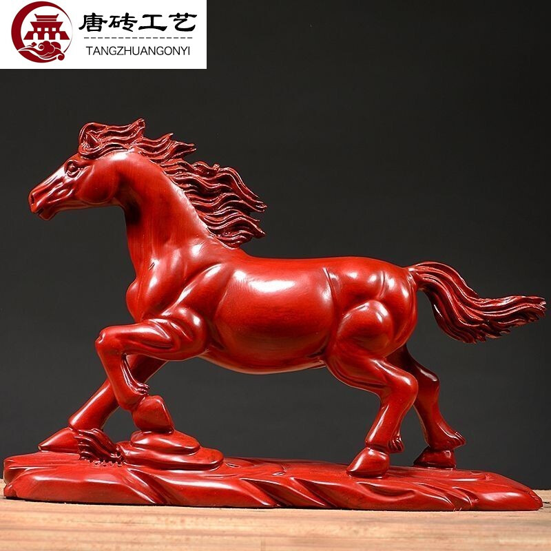黑檀木雕馬擺件 匠心工藝，馬到成功